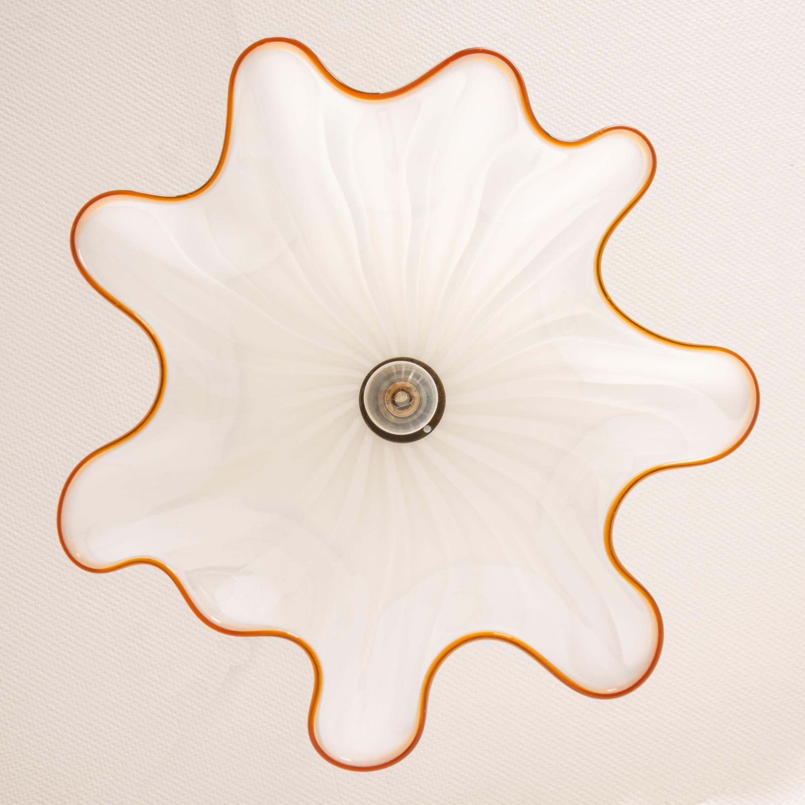 Large White Glass Pendant Light By Kalmar Fazzoletto, Austria, 1970s photo buy