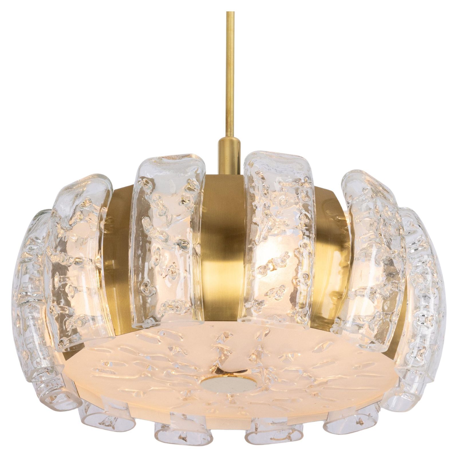 Stunning Doria Ice Glass Tubes Chandelier, Germany, 1960s