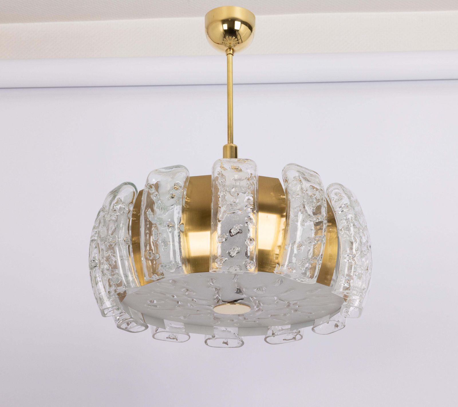 Stunning Doria Ice Glass Tubes Chandelier, Germany, 1960s photo for sale