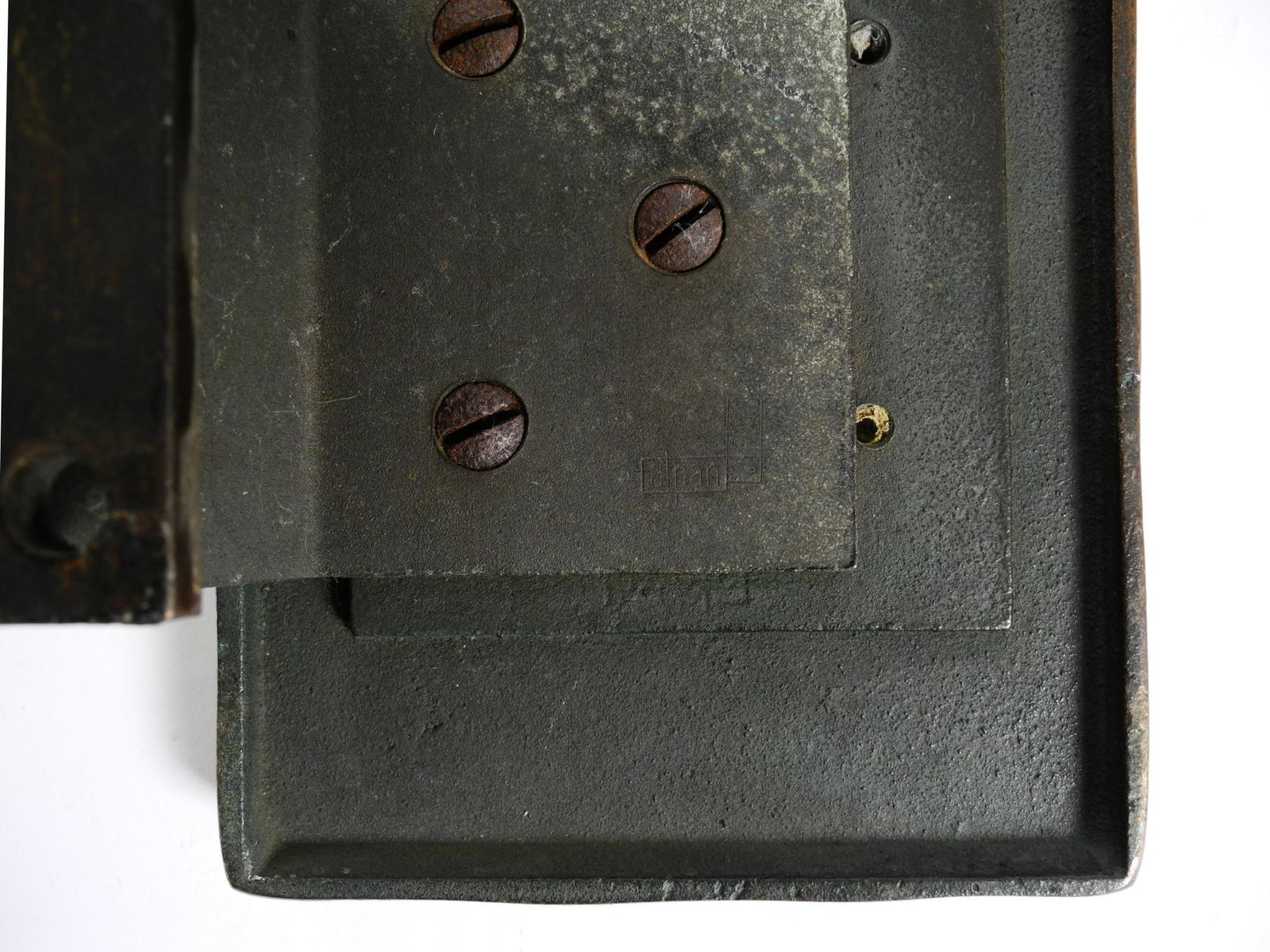A Set Of Solid, Heavy 1970s Brutalist Pull Handles With Letter Slot And Doorbell photo vintage