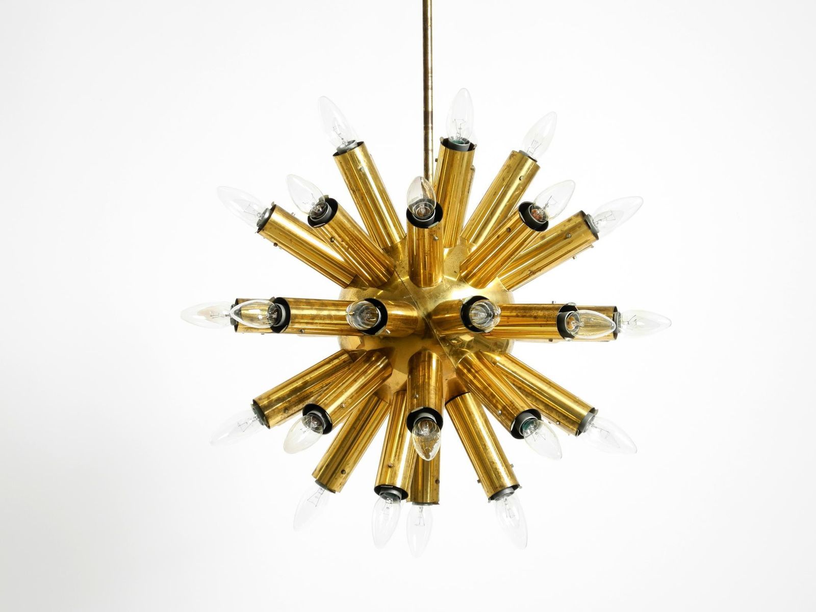 Xxl 1960s Space Age Brass Ceiling Lamp By J.T. Kalmar With 43 Arms  66cm  26" photo for sale
