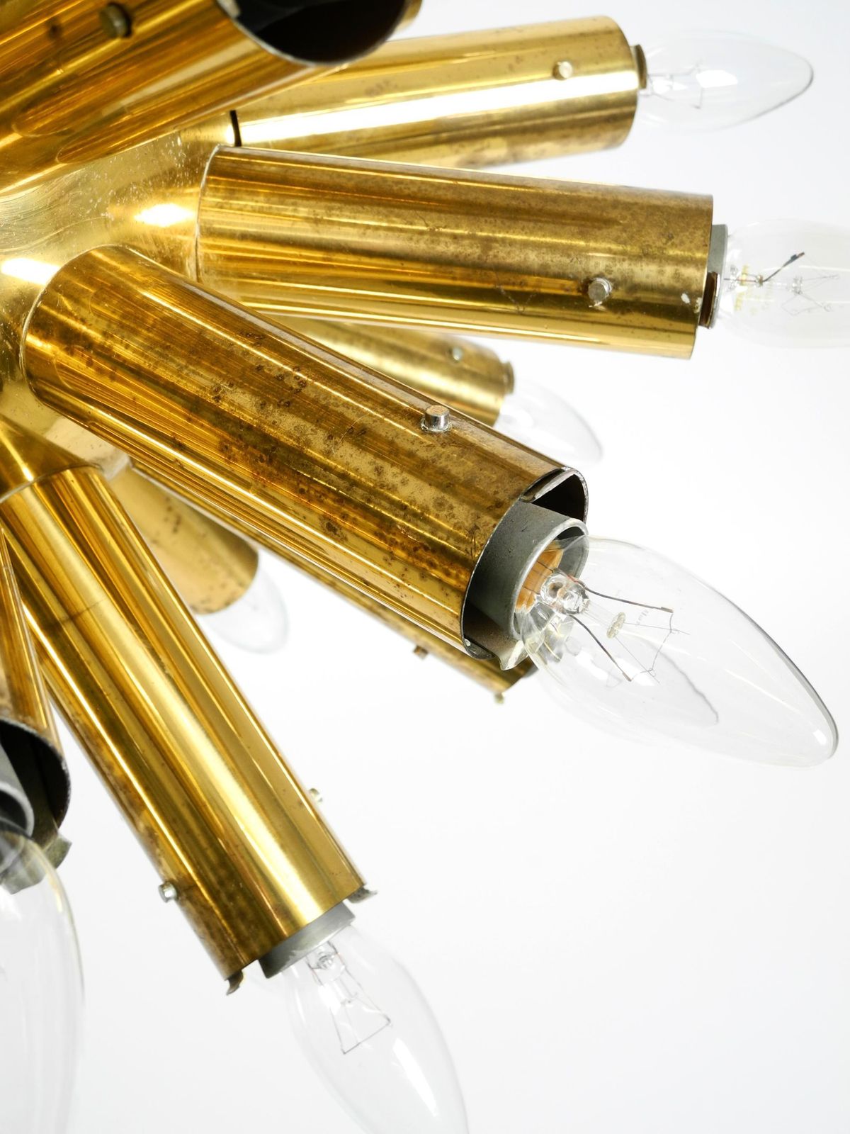 photo for sale Xxl 1960s Space Age Brass Ceiling Lamp By J.T. Kalmar With 43 Arms  66cm  26"