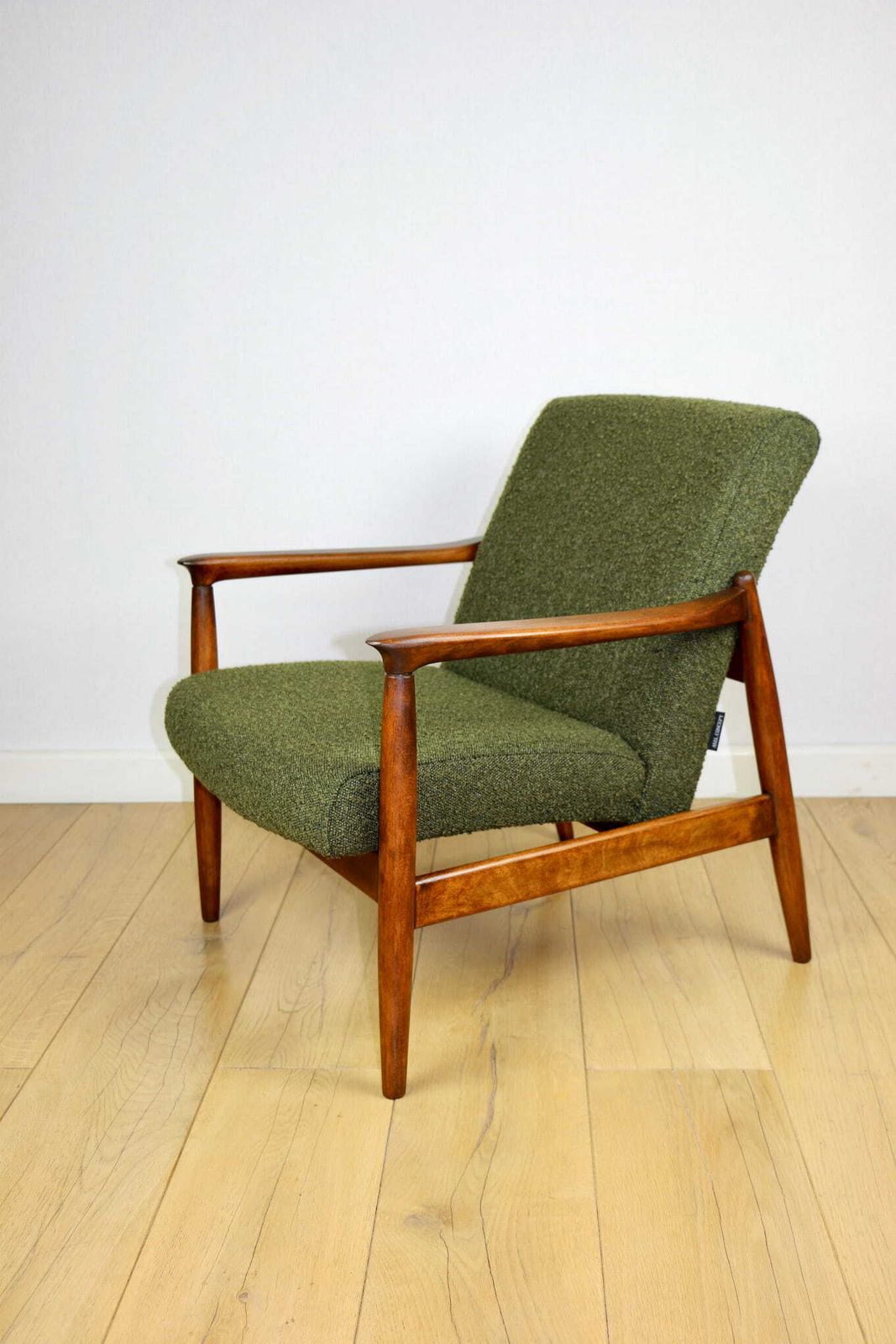 Gfm 64 Armchair, Designed By Edmund Homa, 1960s, Olive Green Bouclé   2 Pieces Available photo buy