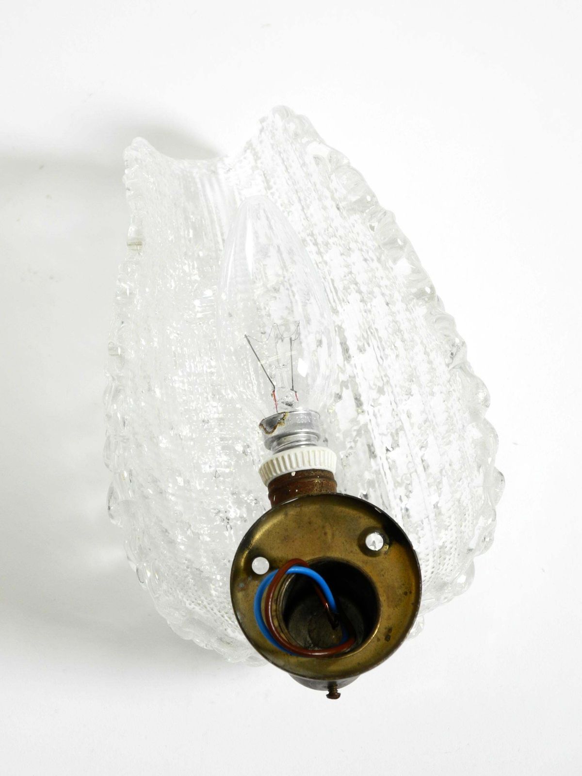 Original 1960s Italian Barovier & Toso Murano Glass Wall Lamp photo vinterior
