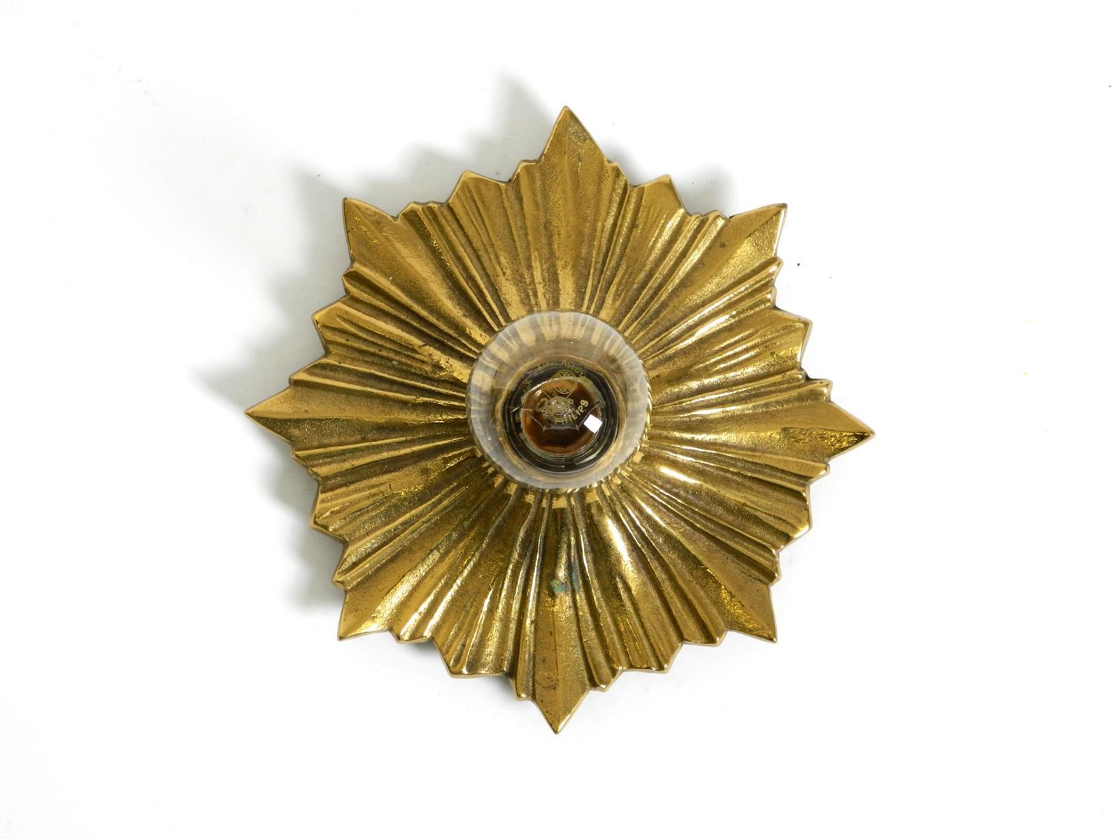 1960s Space Age Star Design Wall Or Ceiling Lamps In Bronze photo for sale