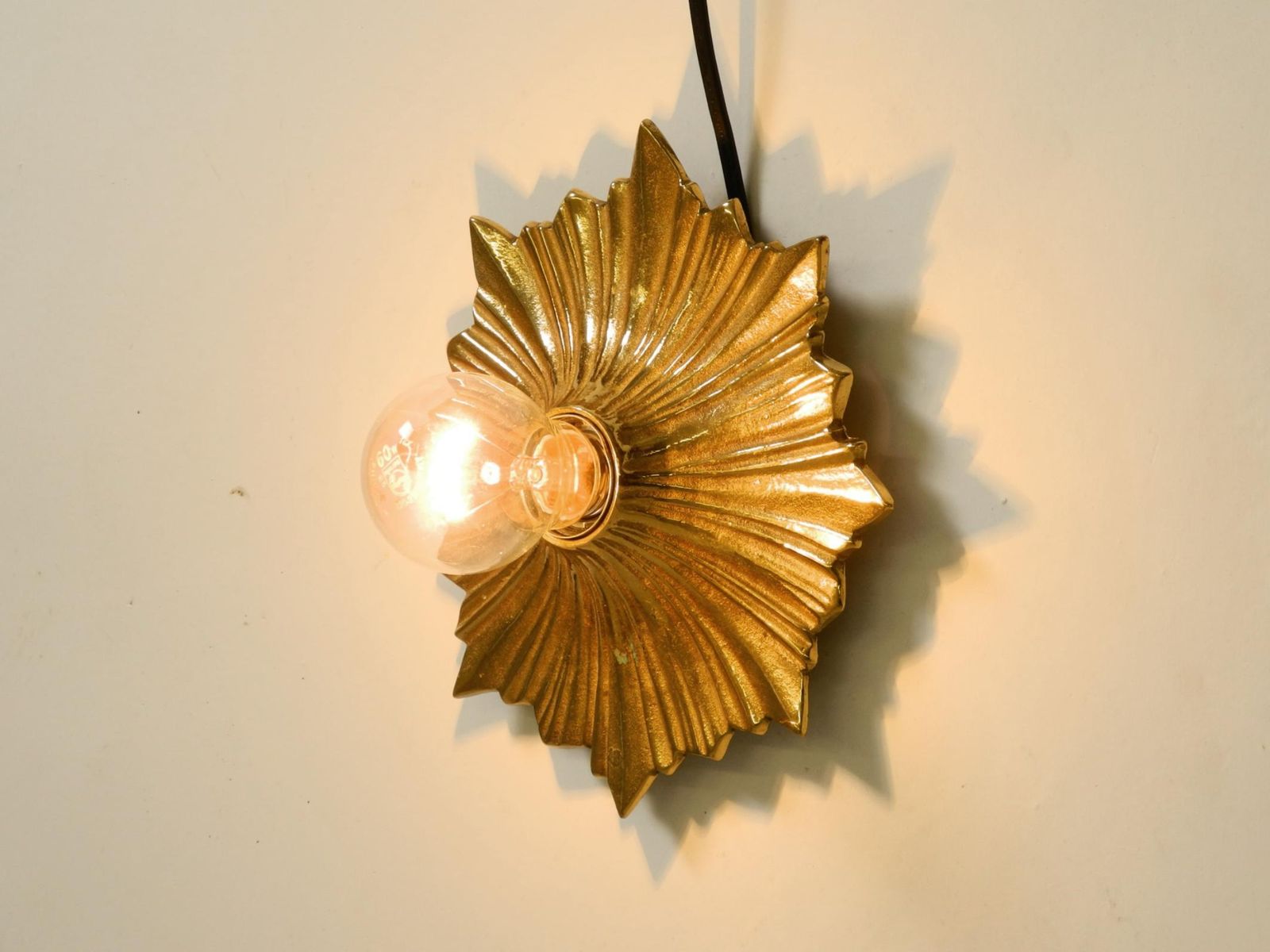 1960s Space Age Star Design Wall Or Ceiling Lamps In Bronze photo buy