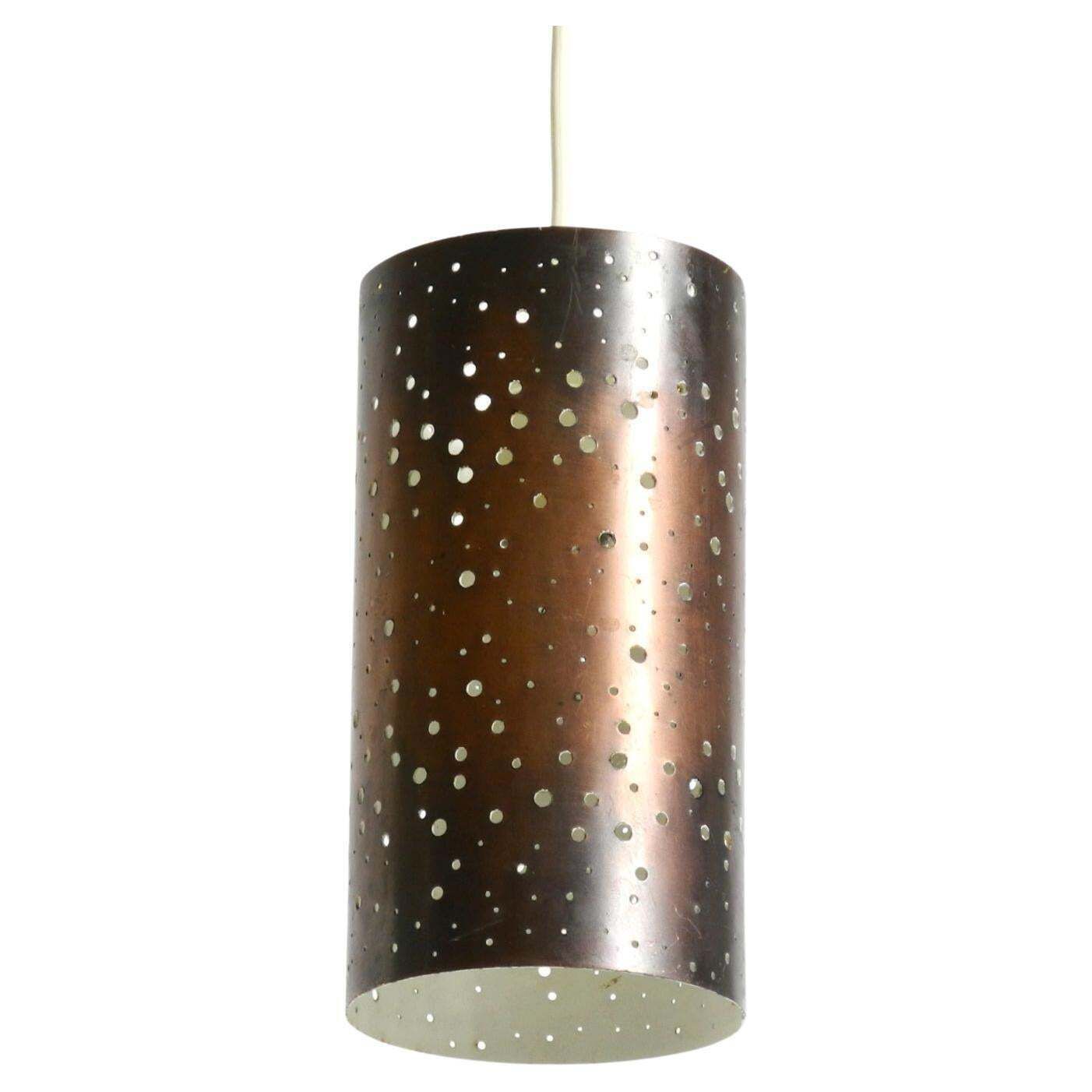 Mid Century Pendant Lamp Made Of Metal And Copper By Ernest Igl For Hillebrand