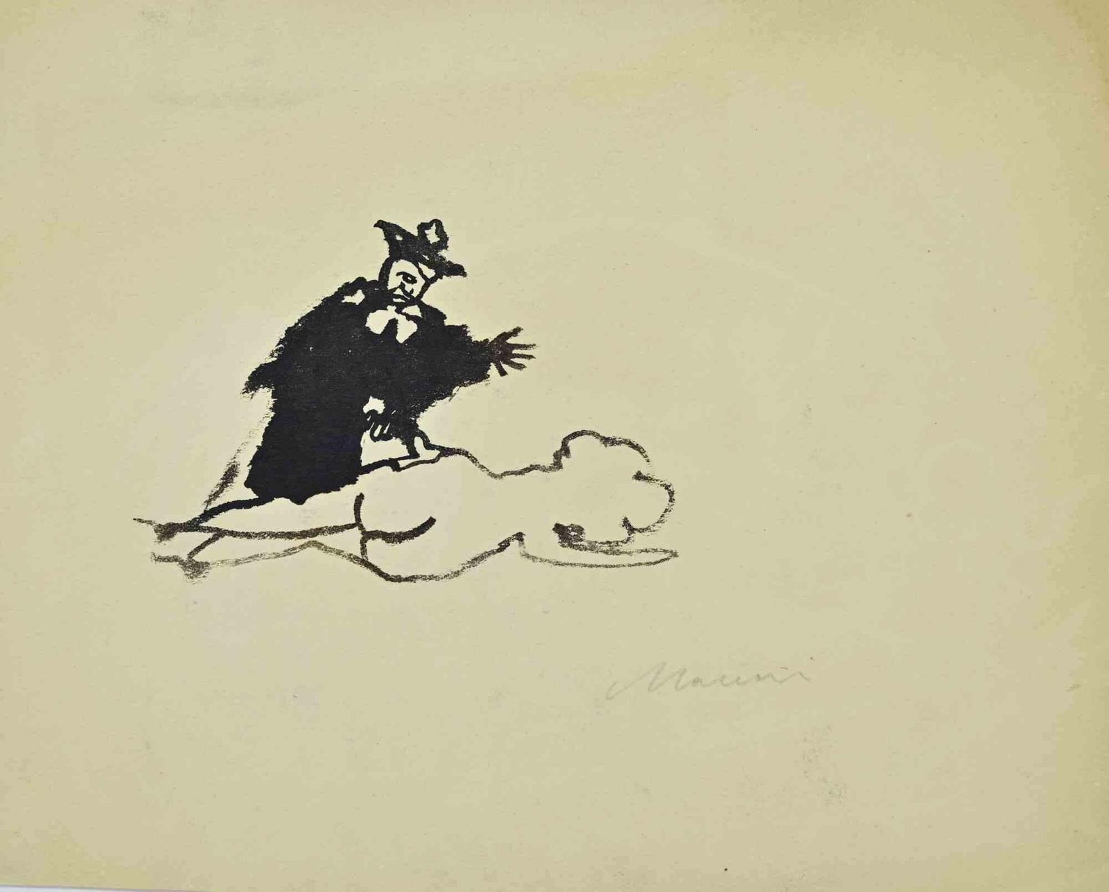Mino Maccarithe Judge And The Woman   Drawing By Mino Maccari   1950s1950s photo furniture