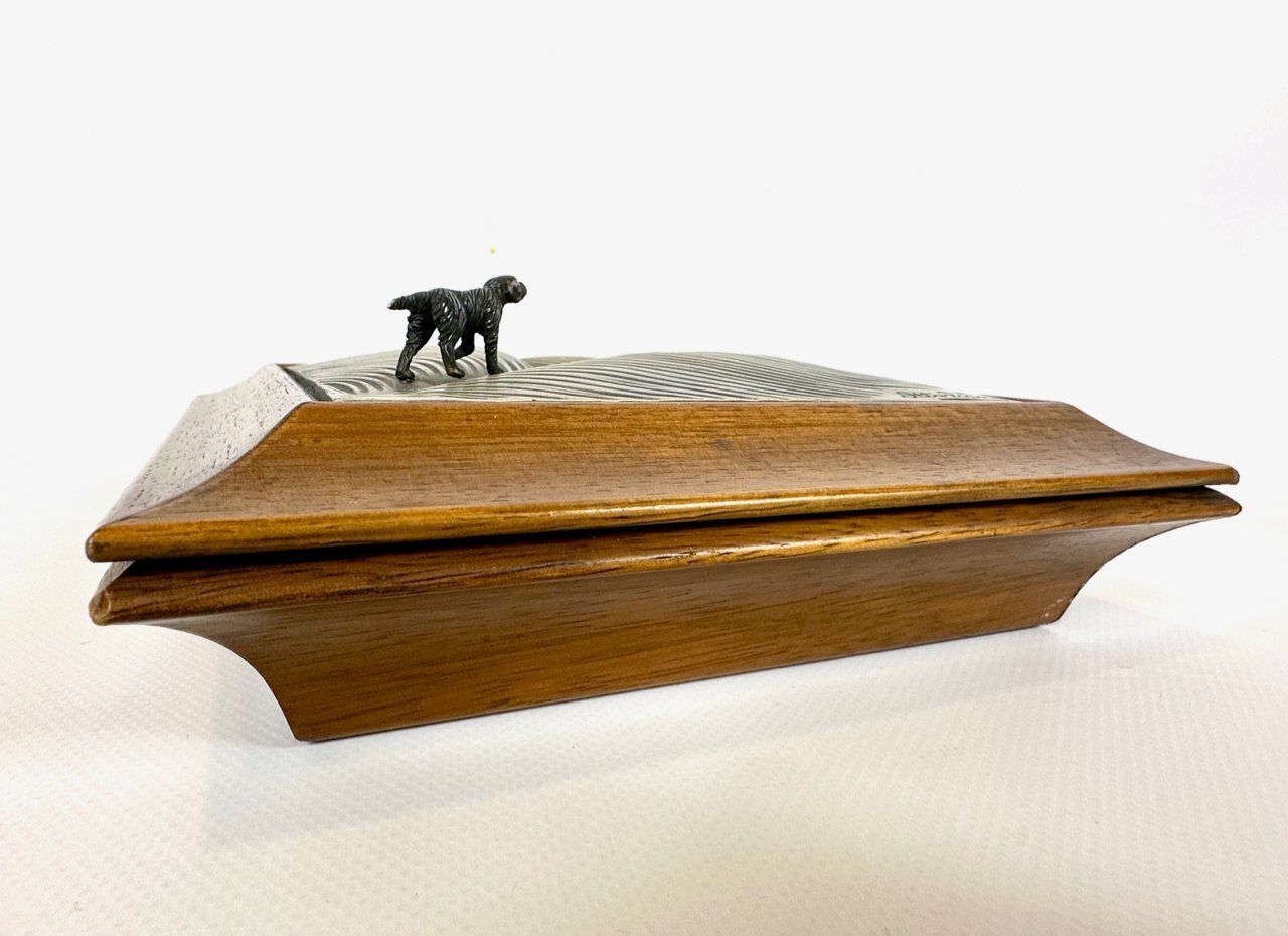 Mid Century Modern Italian 925 Silver Jewelry Box With Hunting Dog From Ottaviani, 1960s photo Home Decor