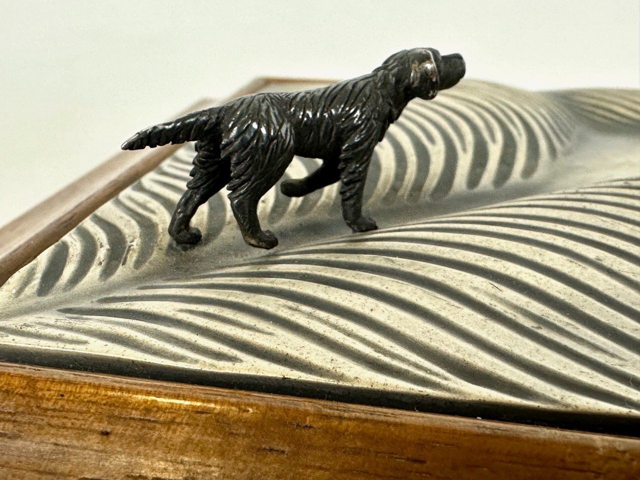 Mid Century Modern Italian 925 Silver Jewelry Box With Hunting Dog From Ottaviani, 1960s photo 562.0