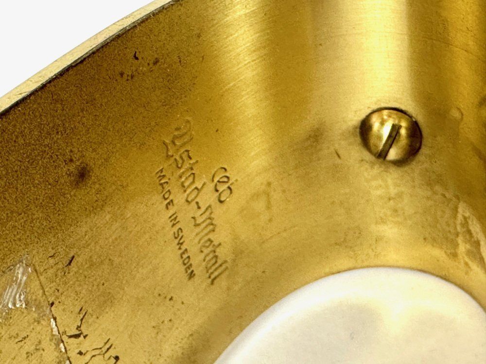 photo for sale Swedish Brass Candleholder By Carl Einar Borgström For Ystad Metall, 1940s, Set Of 2