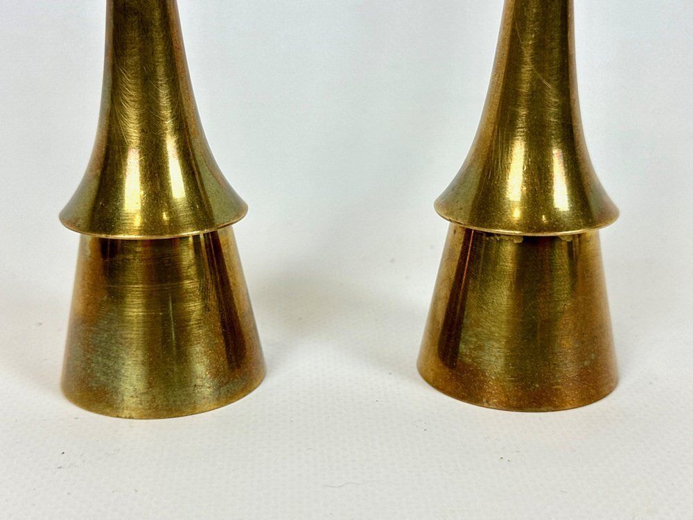 Mid Century Modern Brass Candlestick Attributed To Jens Quistgaard, 1970s, Set Of 2 photo 205.0