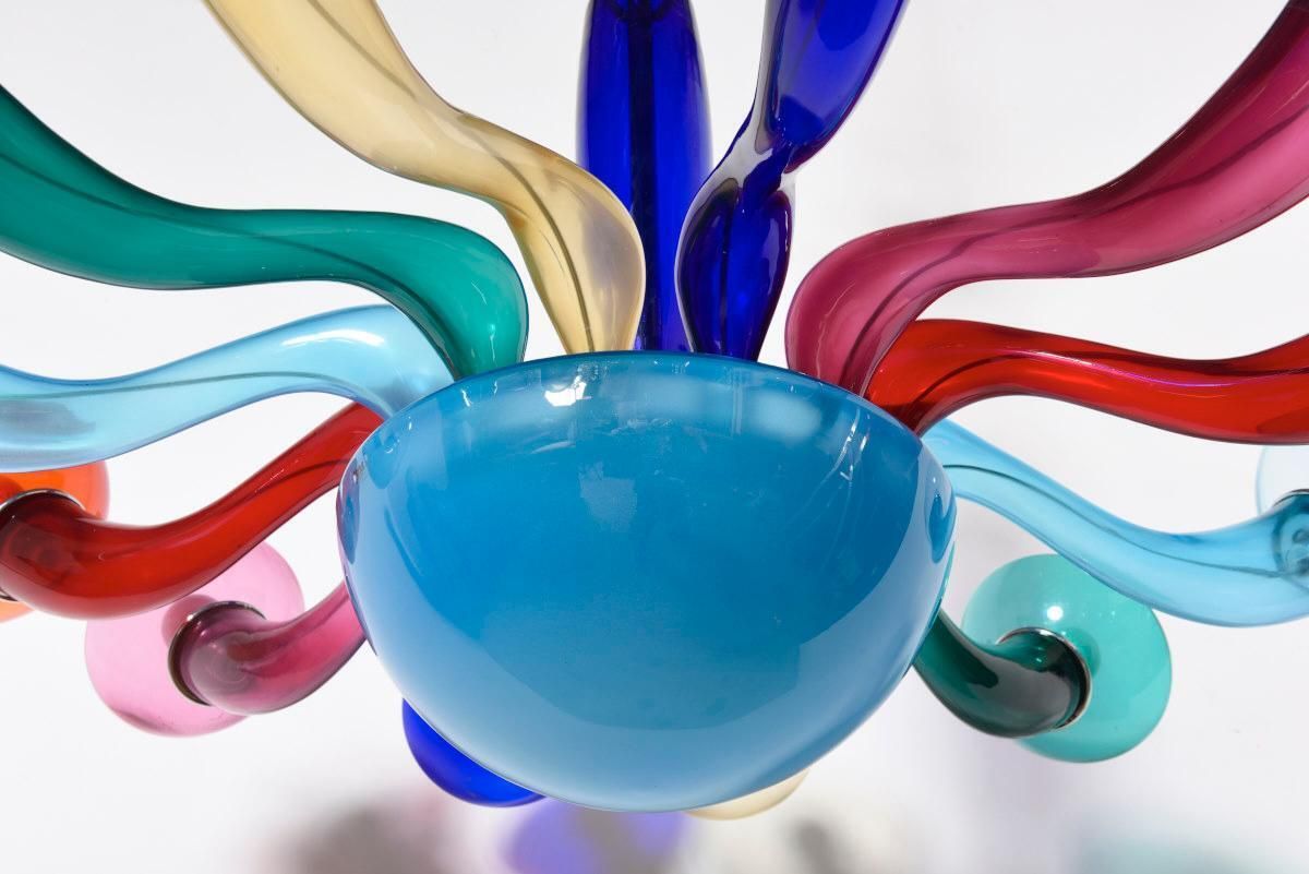 Ve Art Large Chandelier Murano Glass Memphis Style By Orni Halloween, Model Lena photo vintage