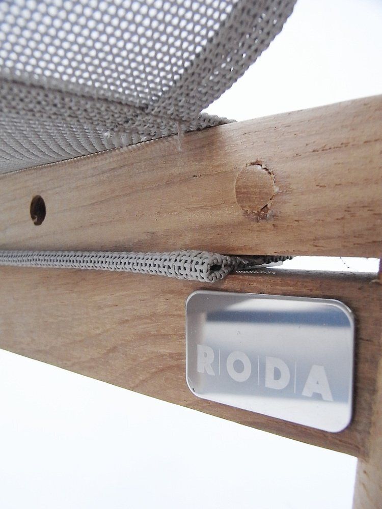 photo vinterior Road Garden Chair In Teak, Canatex With Velour Cushions By Rodolfo Dordoni For Roda, Italy, 2006