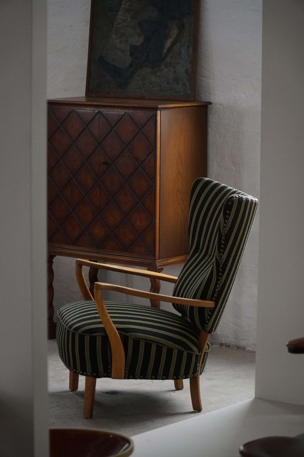Danish Mid Century Modern, Wingback Lounge Chair In Oak, Viggo Boesen, 1950s photo furniture