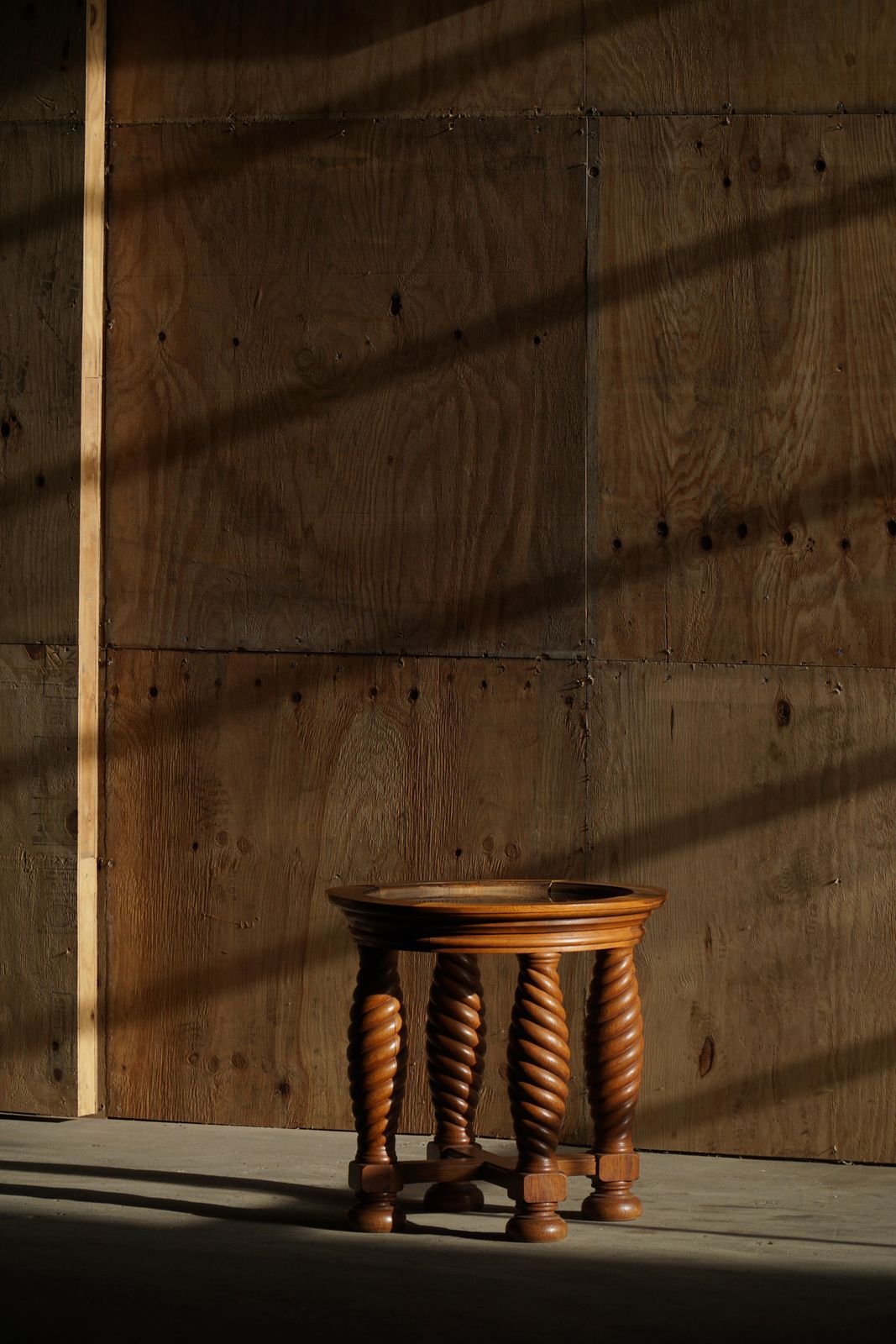 Danish Mid Century Modern, Oak Table With Spiral Turned Legs & Glass Top, 1950s photo Furniture