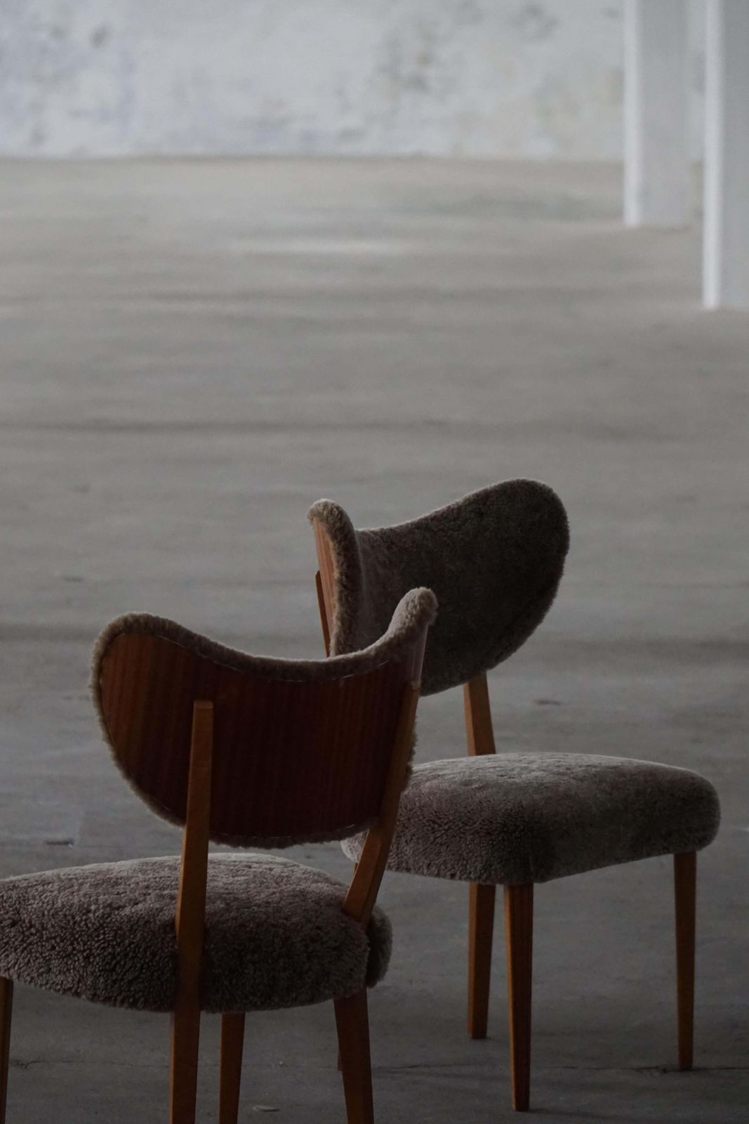 Danish Mid 20th Century, Dining / Desk Chair In Lambswool, Eva Koppel, 1950s photo vinterior