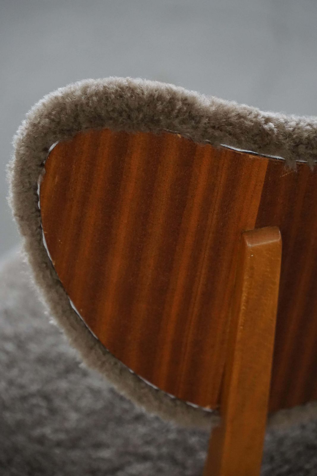 photo furniture Danish Mid 20th Century, Dining / Desk Chair In Lambswool, Eva Koppel, 1950s