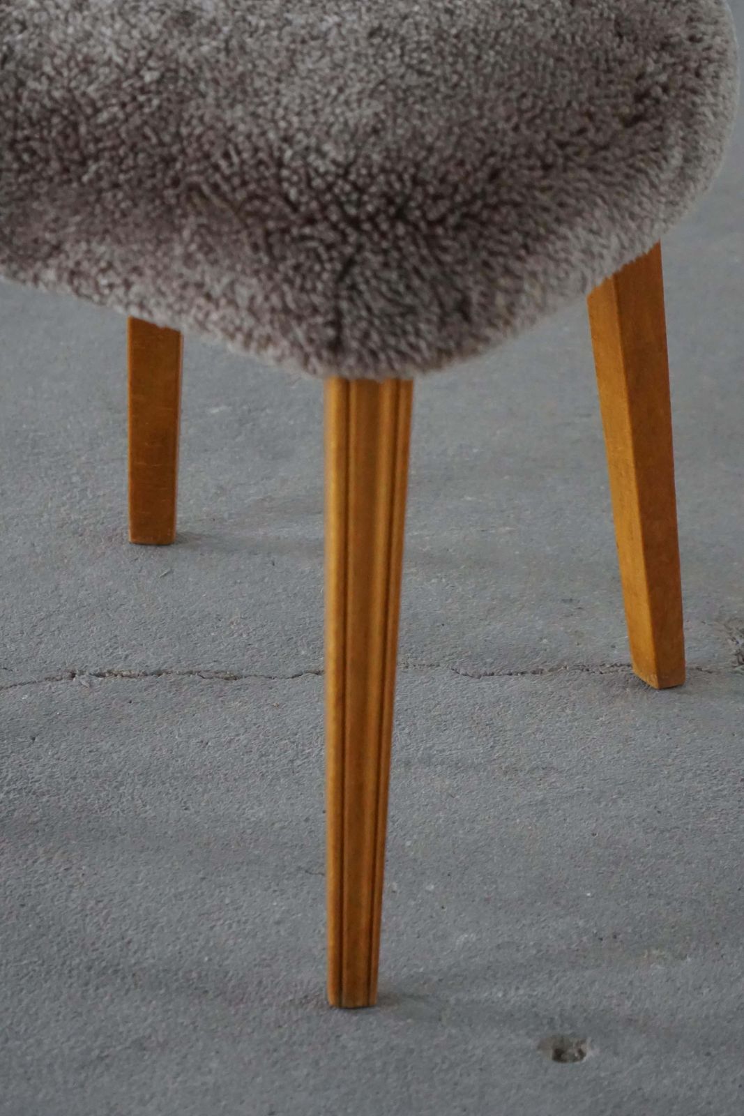 photo vinterior Danish Mid 20th Century, Dining / Desk Chair In Lambswool, Eva Koppel, 1950s