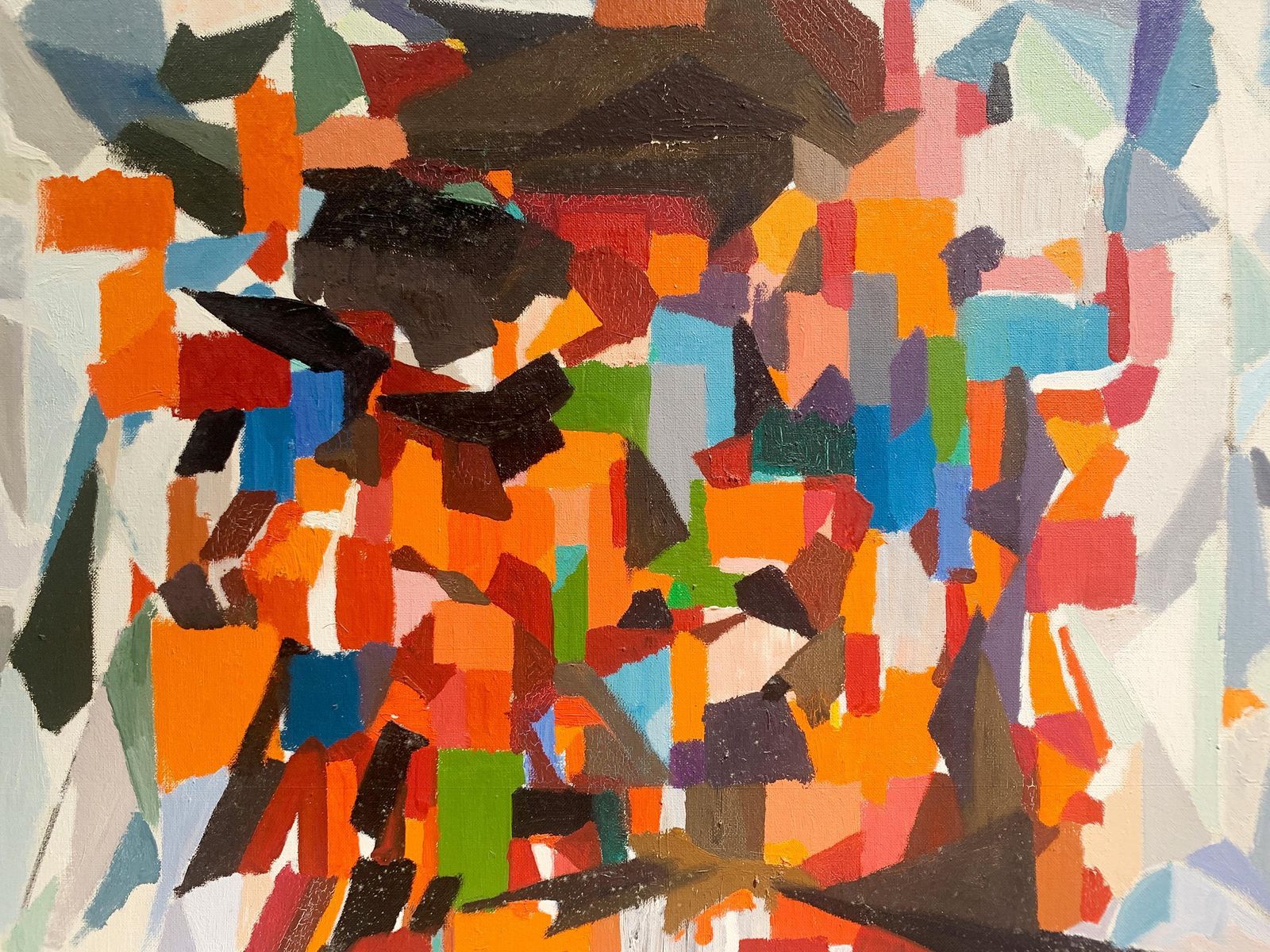 Fauvist Abstract Expressionist Painting By G. Bordier, Signed, Circa 1940's photo 2485.0