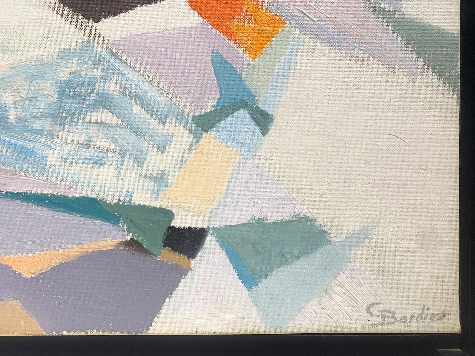Fauvist Abstract Expressionist Painting By G. Bordier, Signed, Circa 1940's photo vinterior