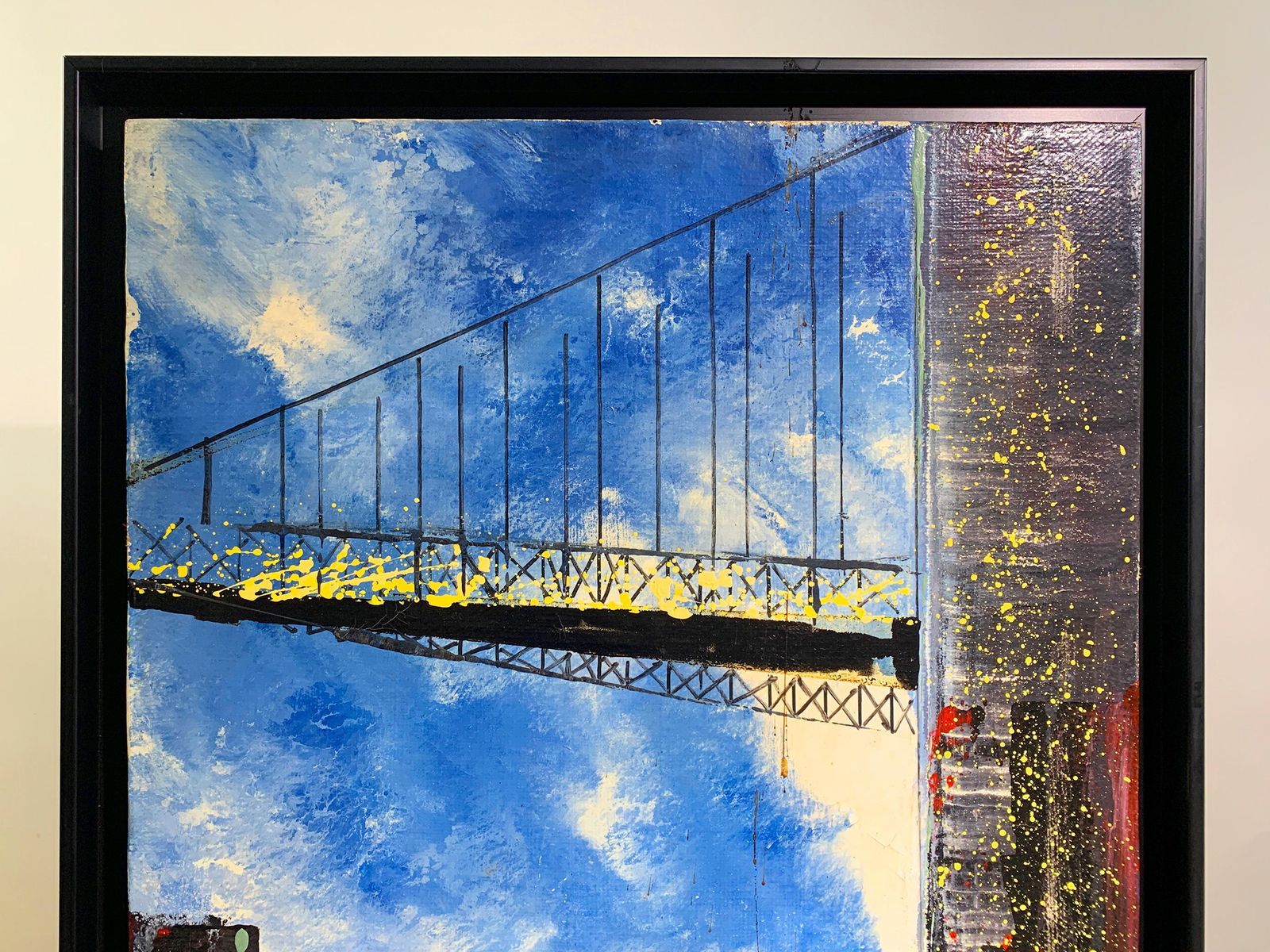 Christian Claerbout Expressionist New York Cityscape Painting, Signed photo for sale