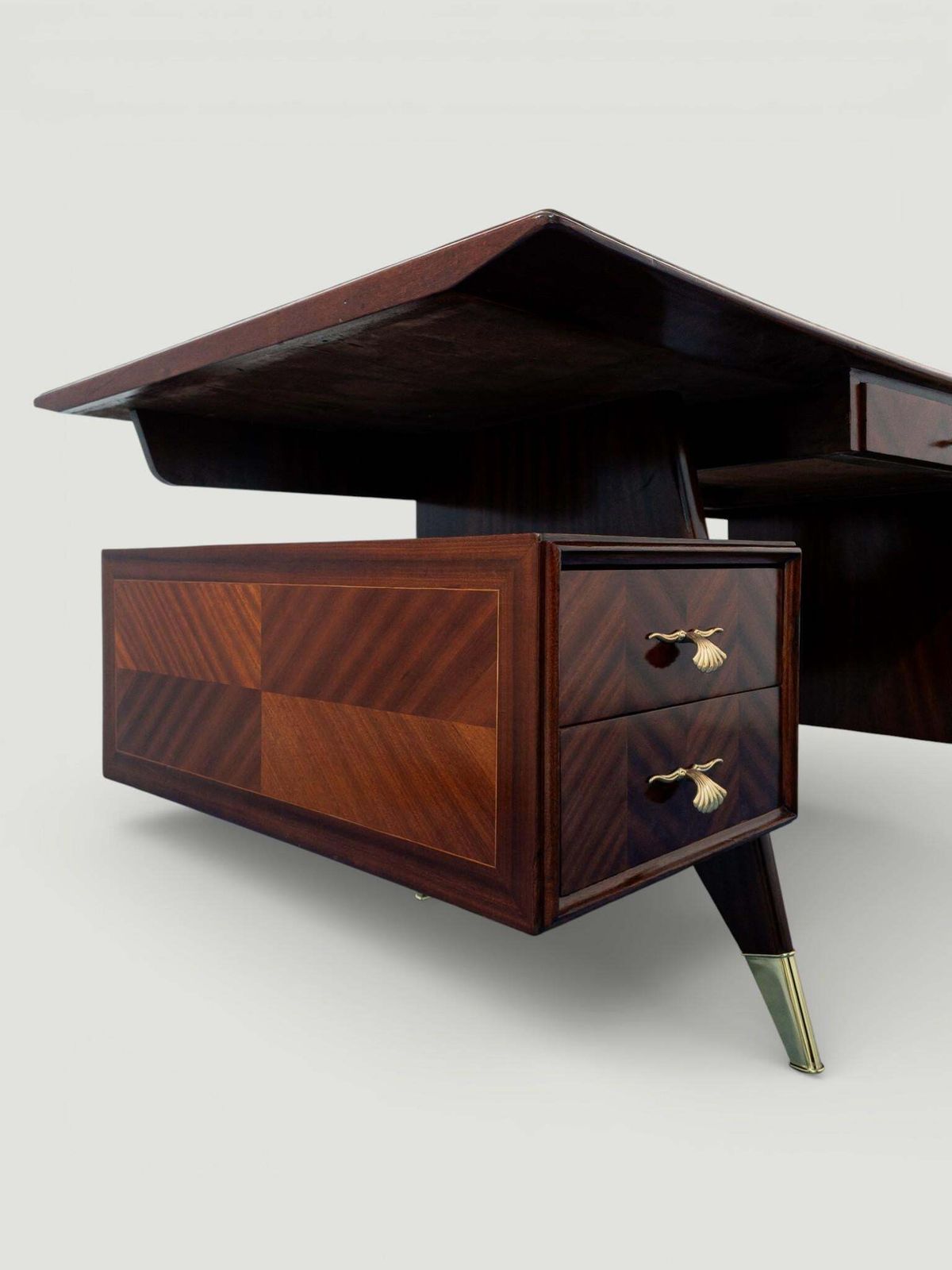 Furniture Italian Mid Century Executive Desk Designed By Vittorio Dassi, 1950s photo
