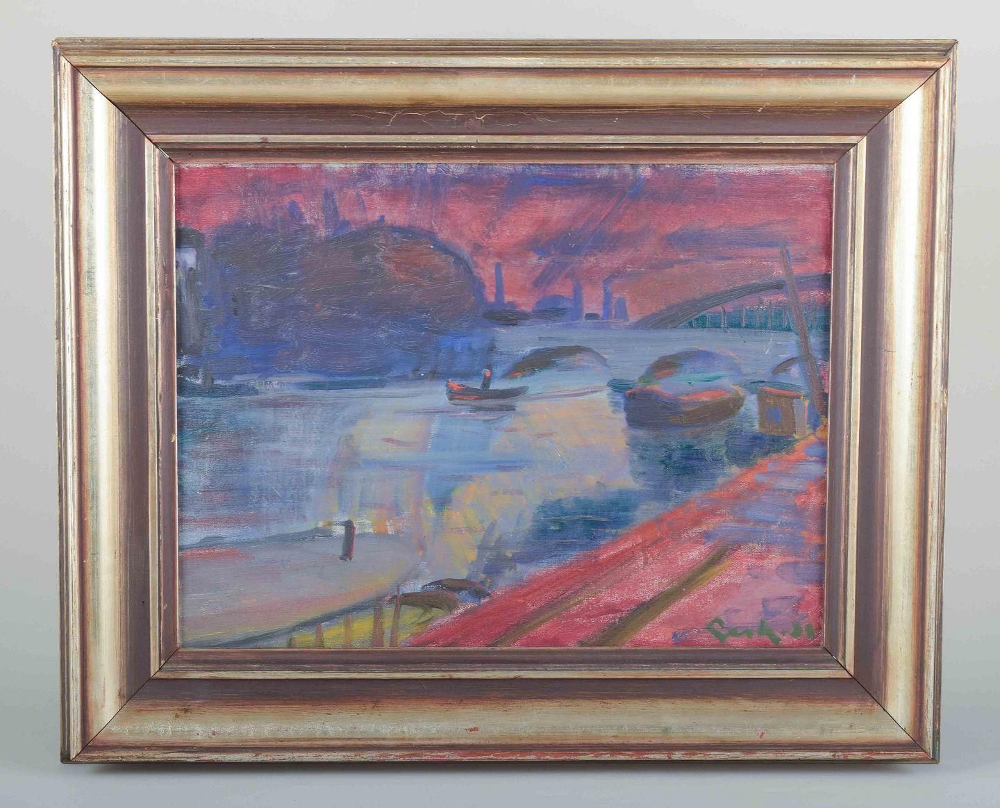 Gerhard Lundberg, Swedish Artist. “La Seine, Paris”. Oil On Canvas. 1938 photo furniture