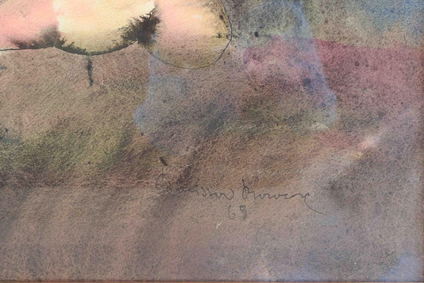 Swedish Artist. Mixed Media On Paper. Title: “Begråtande”, 1969. photo Art
