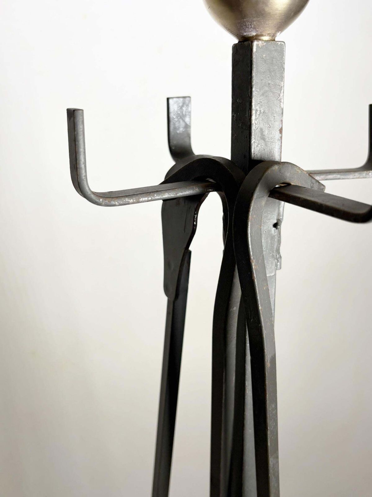 Set Of Brass And Iron Fire Tools On Stand, France, 1950 photo 479.0