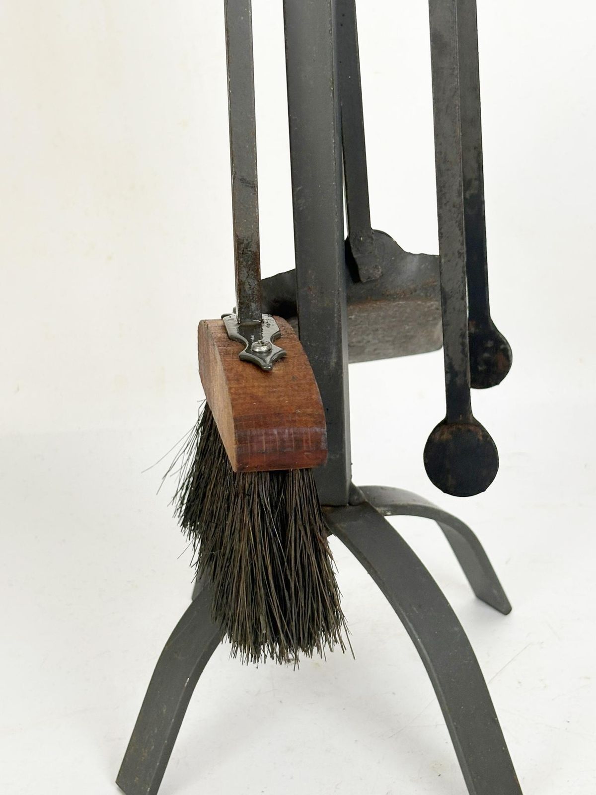 photo for sale Set Of Brass And Iron Fire Tools On Stand, France, 1950