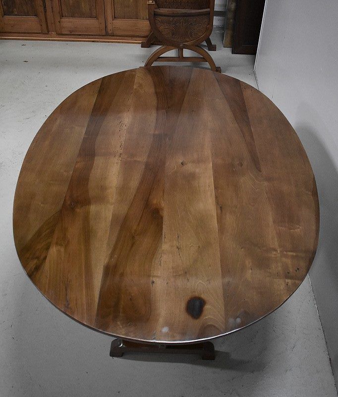 Table Vigneronne Oval Walnut 19th photo Furniture