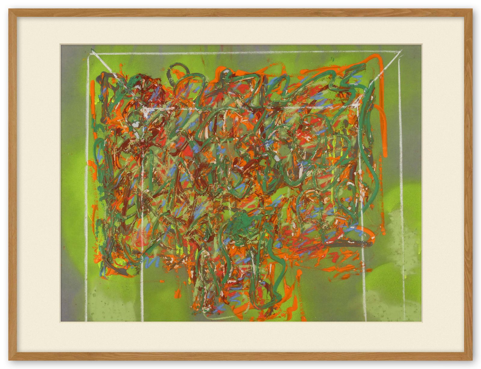 Bold Mixed Media Abstract Painting By Collectible British Artist