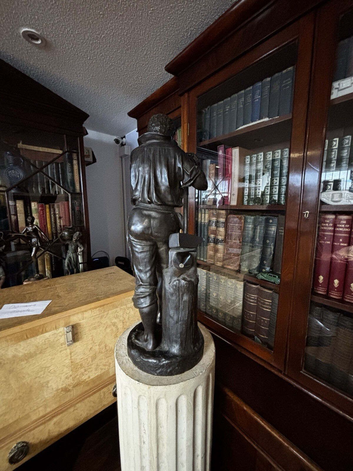 Large Antique Bronze, "Le Travail" By Carlo Nicoli, Italian 1843 15. Impressive photo vinterior
