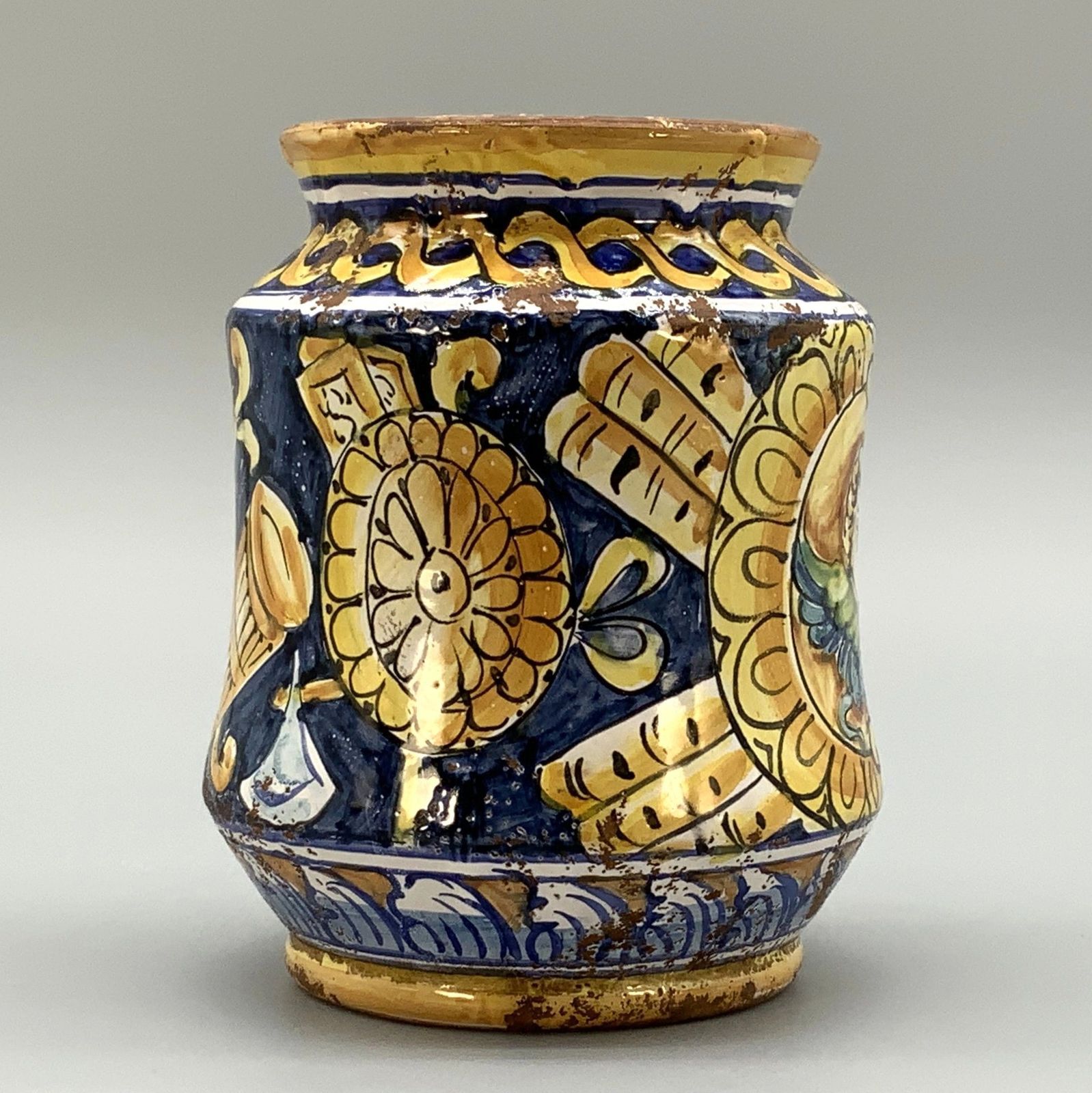 Large Italian Majolica Albarello Pharmacy Wet Drug Jar 18th/19th Century Faience photo for sale