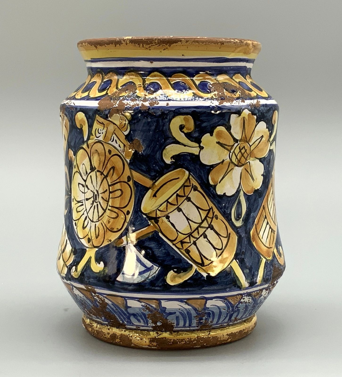 Large Italian Majolica Albarello Pharmacy Wet Drug Jar 18th/19th Century Faience photo Home Decor
