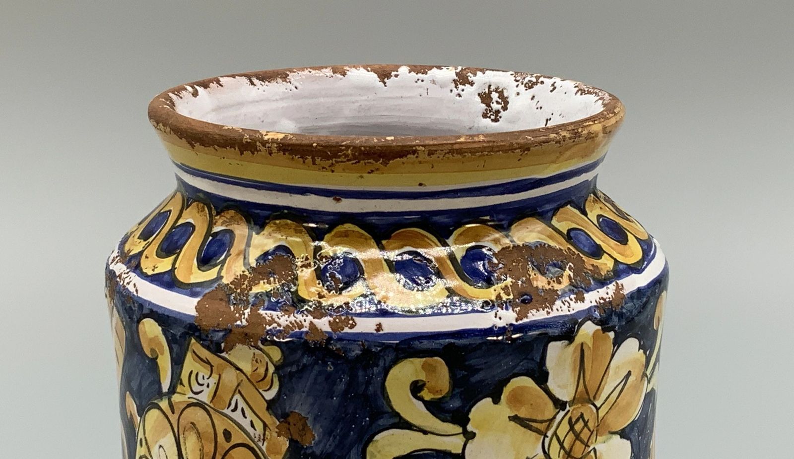 Large Italian Majolica Albarello Pharmacy Wet Drug Jar 18th/19th Century Faience photo buy