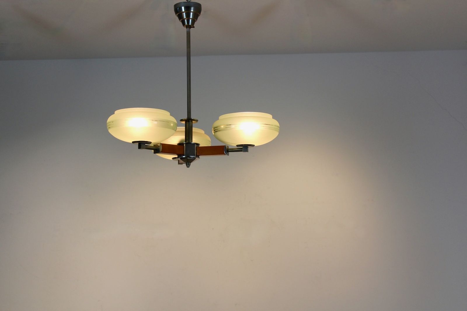 Czechoslovak Functionalist Art Deco Chandelier, Circa 1930–1935 photo buy