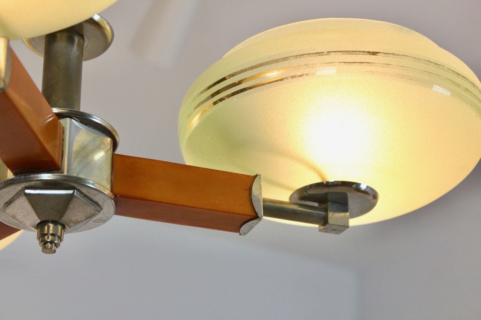 photo furniture Czechoslovak Functionalist Art Deco Chandelier, Circa 1930–1935
