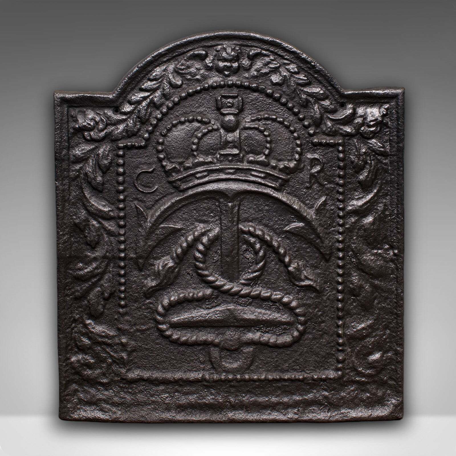 Antique Fire Back, English Carolean Revival Fireplace Reflector, Early Victorian photo furniture