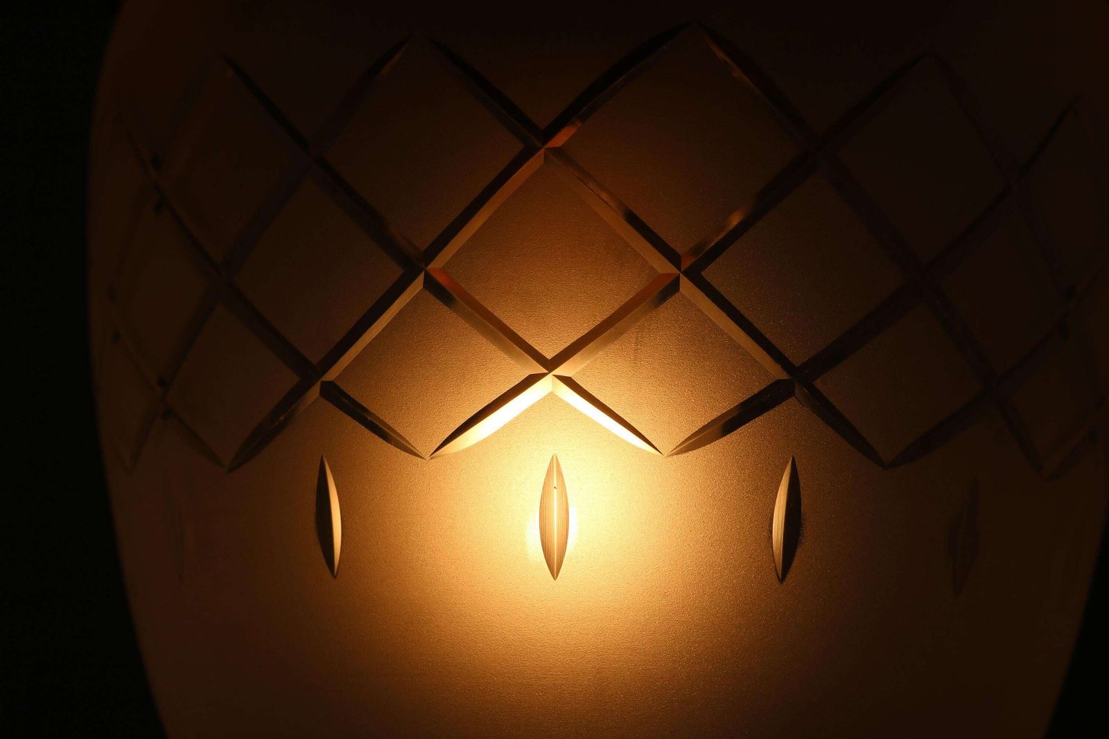 Antique French Teardrop Pendant Light – Brass & Etched Frosted Glass Hall Lantern photo vinterior