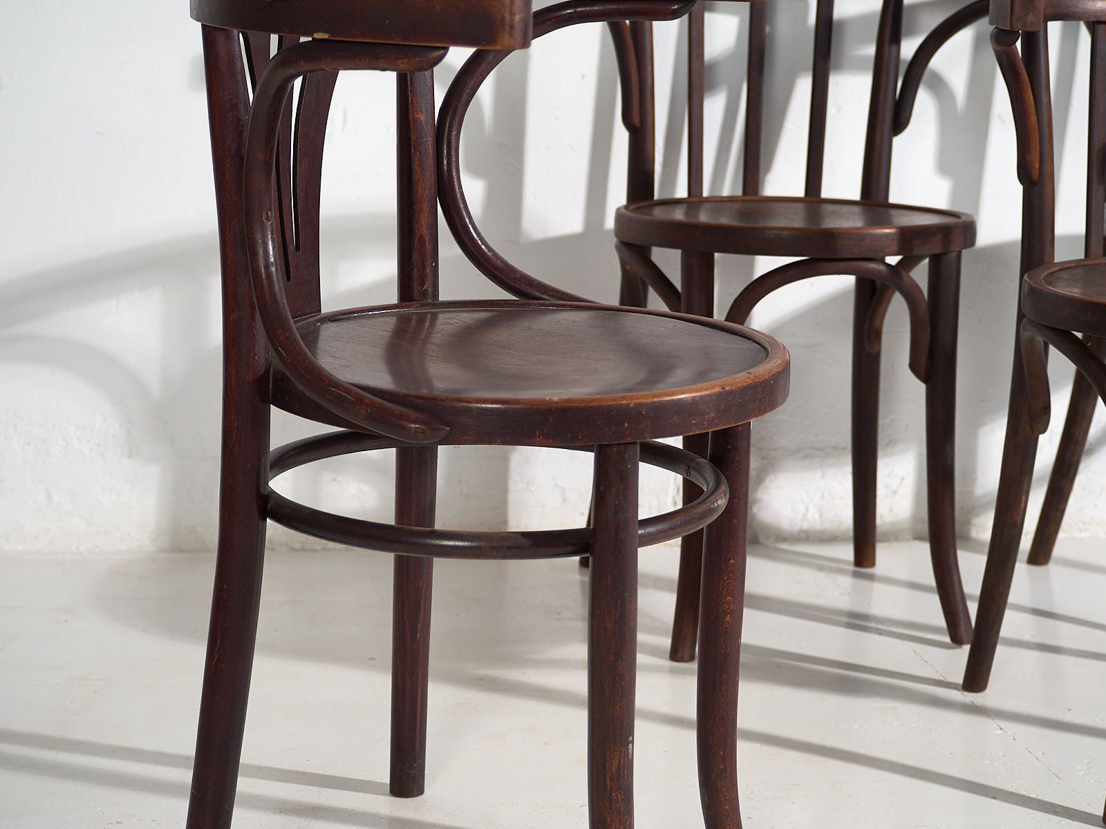 Thonet Antique Chairs With Armrests (C.1920). Set Of 4 Pieces #3 photo for sale