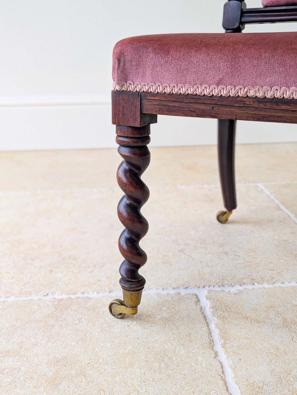 Antique Victorian Rosewood Barley Twist Side Chair C.1880 photo vinterior