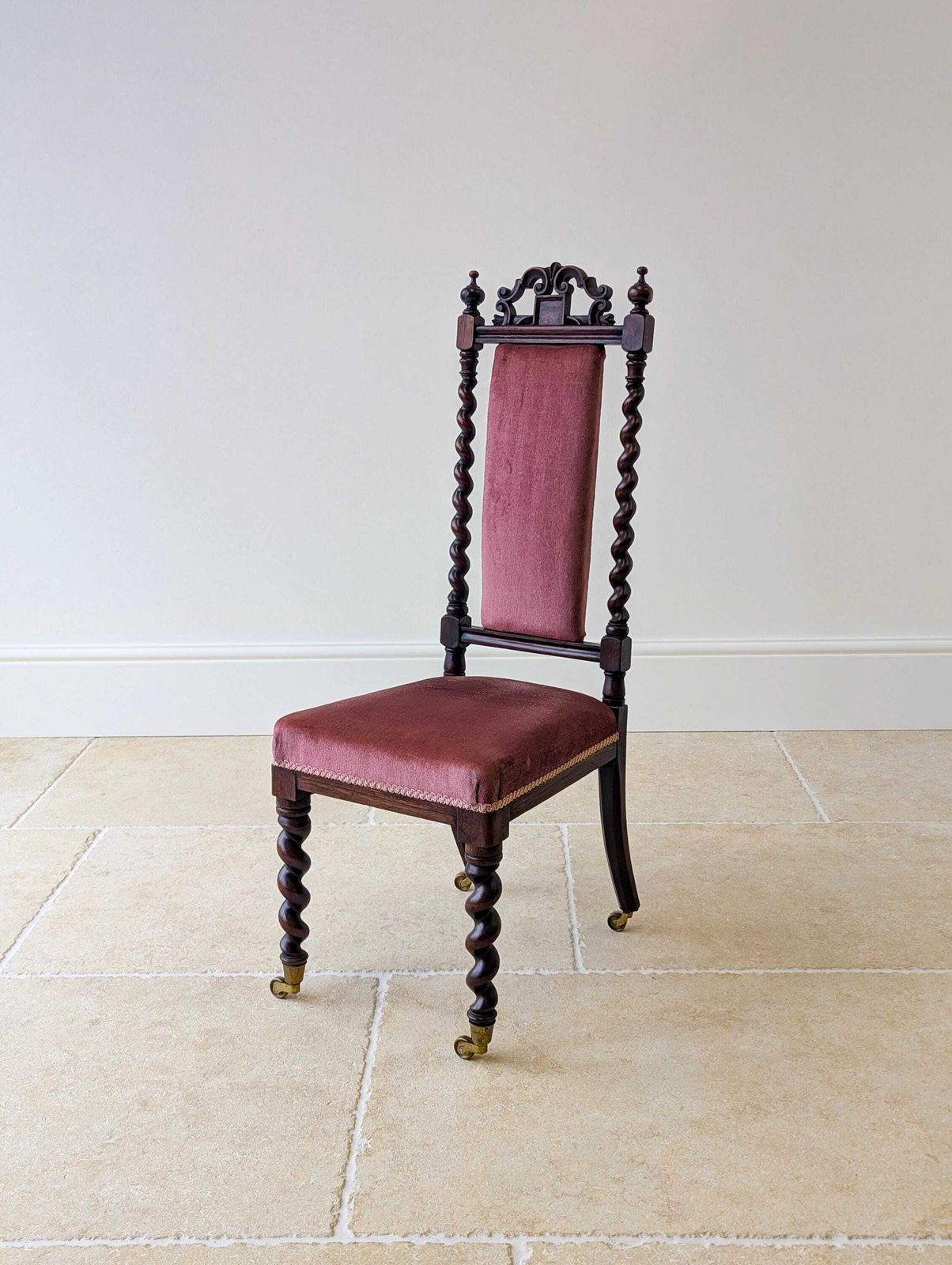 Antique Victorian Rosewood Barley Twist Side Chair C.1880 photo buy