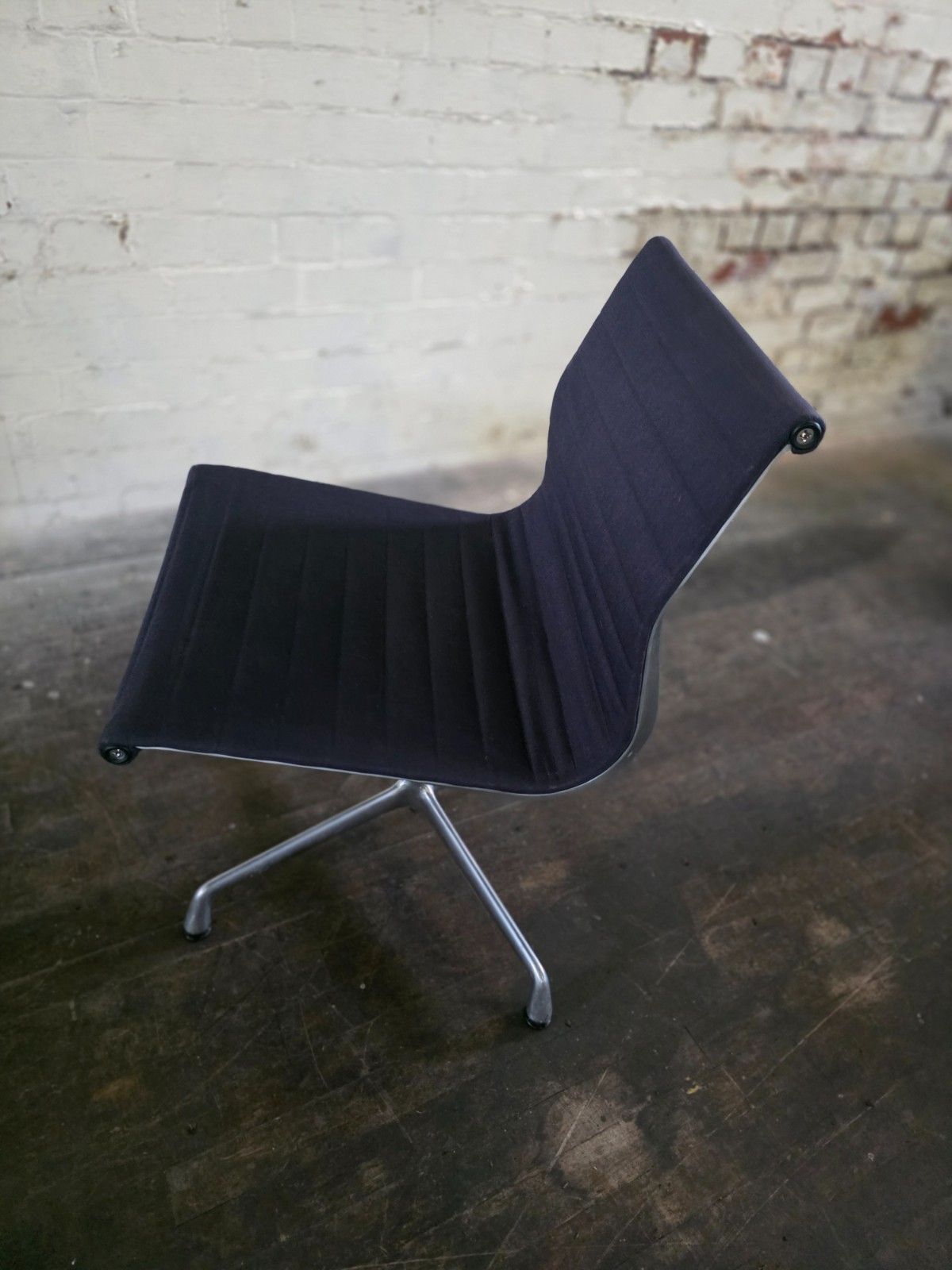 Pair Of Mid Century Vitra Ea 105 Office Chairs In Navy photo buy