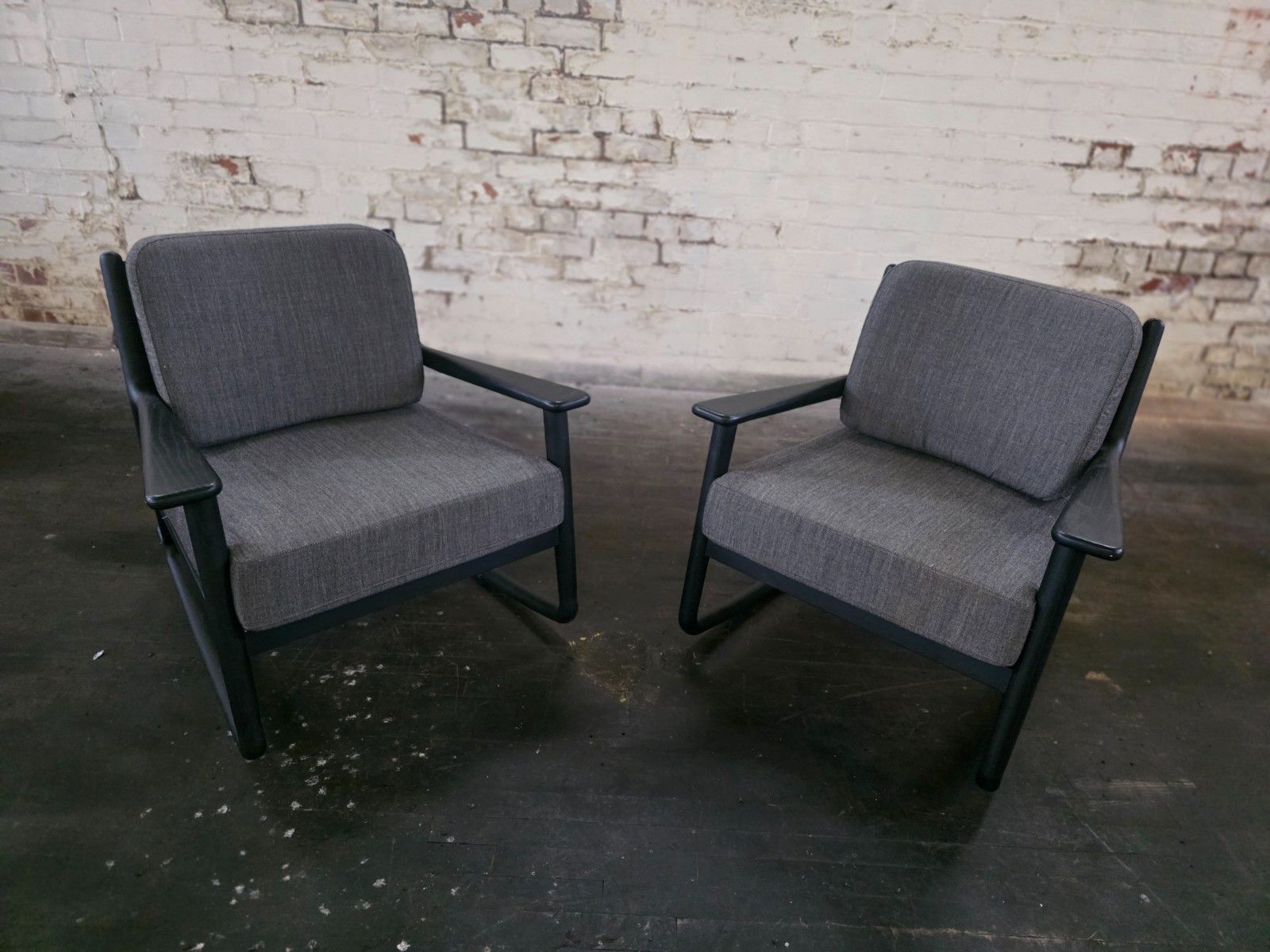 Pair Of Mid Century Style Rocking Chairs With Arms photo for sale