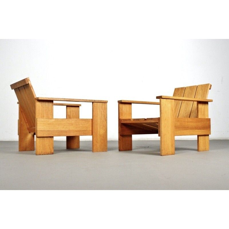 Armchairs By Gerrit Rietveld For Cassina