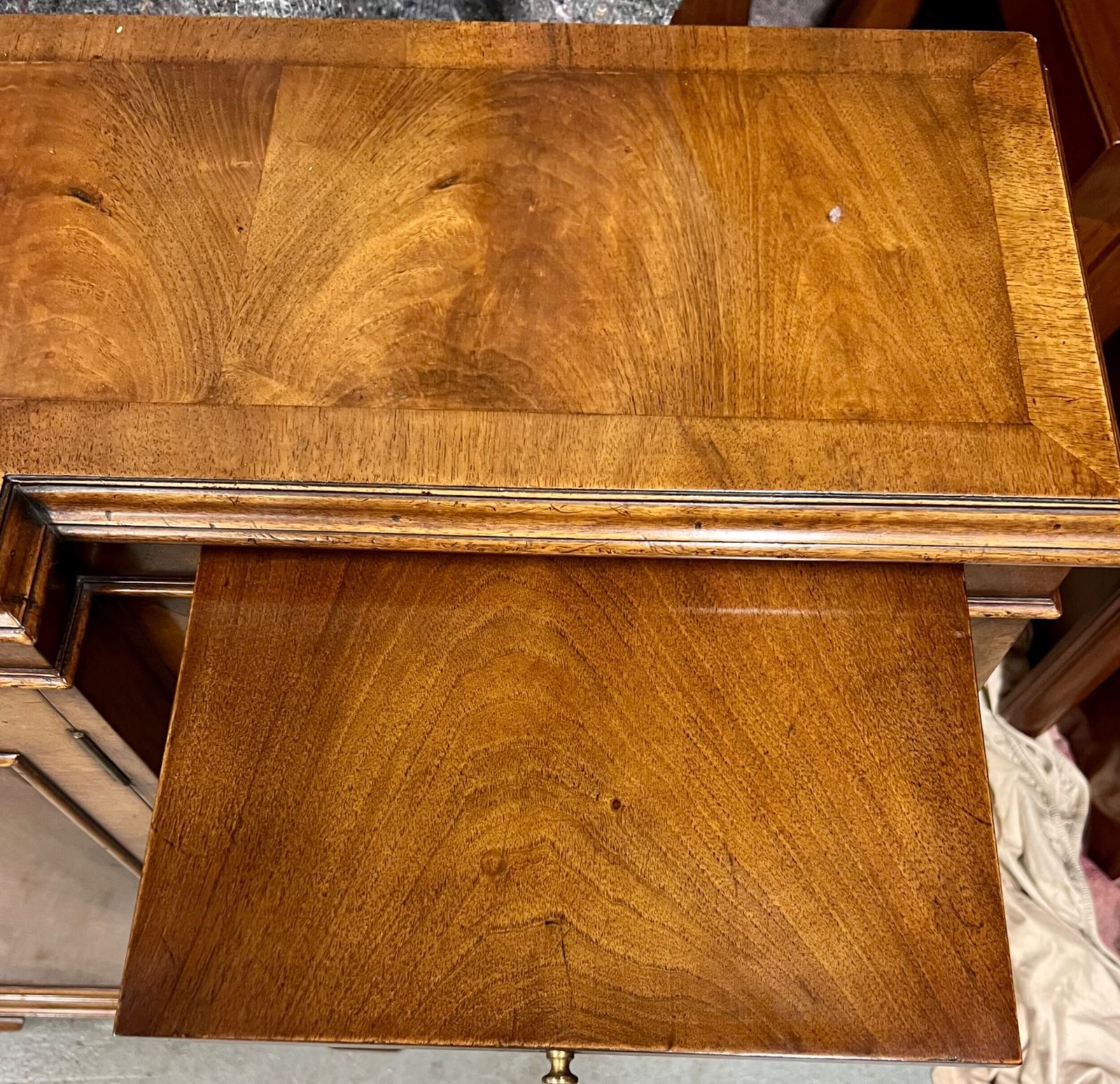 Furniture Good Quality Queen Anne Style Dwarf Walnut Bookcase photo