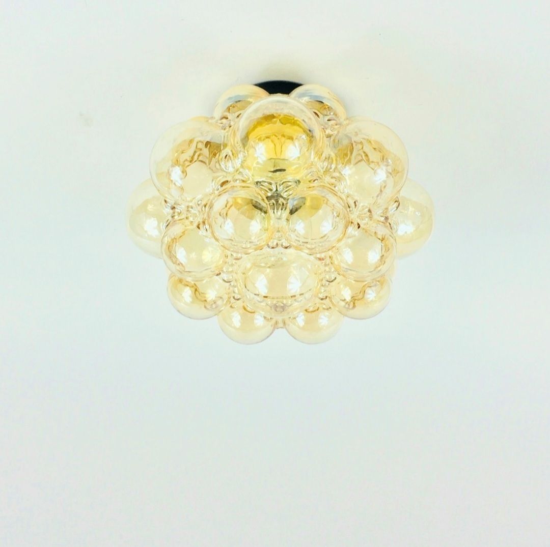 Pair Of Mid Century Amber Bubble Glass Ceiling Lights By Helena Tynell For Limburg, Germany, 1970s photo furniture