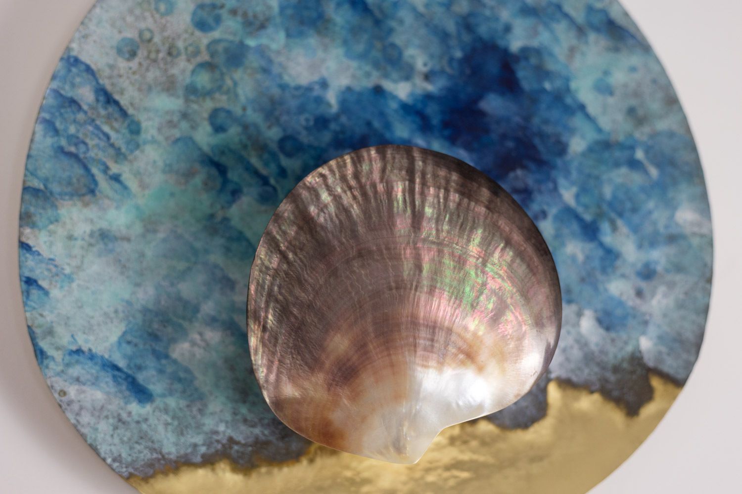 Pair Of “Black Mother Of Pearl” Model Wall Lights. Contemporary Work. photo for sale